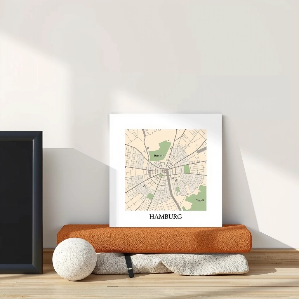 Hamburg Karte Stilisiert